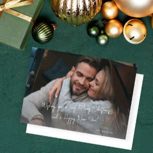 Carte Photo de note de Noël ou de vacances écrite à la m