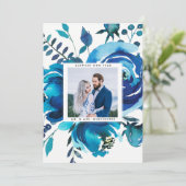 CARTE PHOTO DE NOUVELLE ANNÉE | Aquarelle florale (Debout devant)