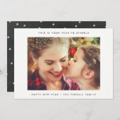 CARTE PHOTO DE NOUVELLE ANNÉE | Or moderne minimal (Devant / Derrière)