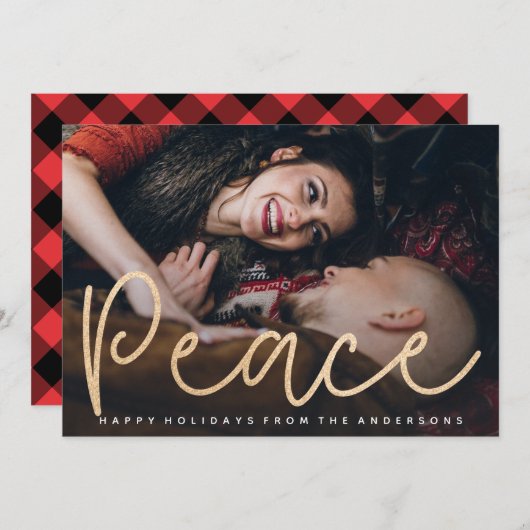 Carte photo de paix chatoyant (Devant / Derrière)