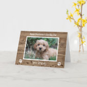 Carte Photo de papa chien mignon pour sa première fête d (Fleur jaune)