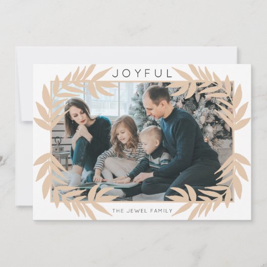 Carte photo de papier de vacances de feuille (Devant)
