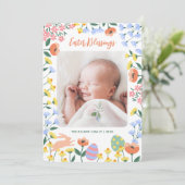 Carte photo de Pâques Floral de printemps moderne (Debout devant)