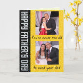 Carte photo de Parties scintillant de Fête des pèr (Fleur jaune)