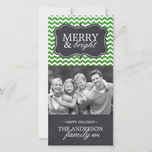 Carte photo de Parties scintillant moderne Green C