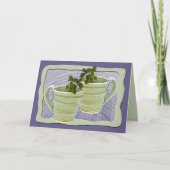 Carte Photo de pousses de menthe verte en spirale (Devant)