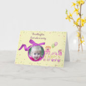 Carte photo de premier anniversaire de petite-fill (Fleur jaune)