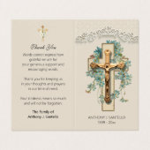 Carte photo de prière catholique pour les funérail (Extérieur déplié)