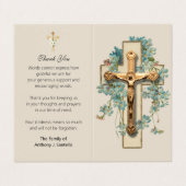 Carte photo de prière catholique pour les funérail (Extérieur déplié)