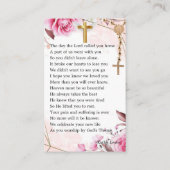 Carte photo de prière commémoratif Rosy Blush (Dos)