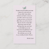 Carte photo de prière commémorative des funéraille (Dos)