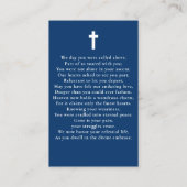 Carte photo de prière commémorative des funéraille (Dos)