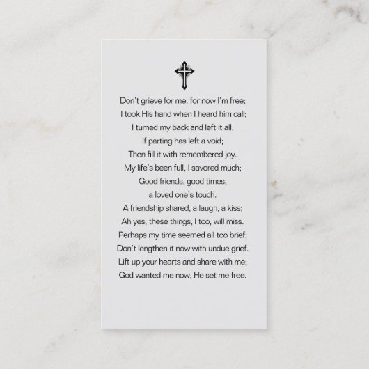 CARTE PHOTO de prière commémorative du drapeau amé (Dos)