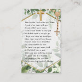 Carte photo de prière commémorative Foliage Greene (Dos)