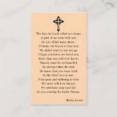 Carte photo de prière commémorative funéraire de S (Dos)