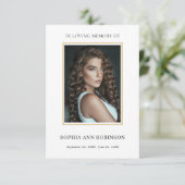 Carte photo de prière commémorative funéraire simp (Debout devant)