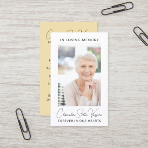 Carte photo de prière commémorative funéraire simp