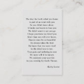 Carte photo de prière commémorative funéraire simp (Dos)