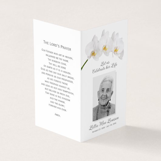 Carte photo de prière commémorative funéraire simp (Extérieur)