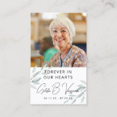 Carte photo de prière funéraire de Foliage (Devant)