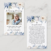 Carte photo de prière funéraire des Fleurs bleues (Devant / Derrière)