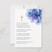 Carte photo de prière funéraire du Mémorial Floral (Dos)