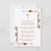 Carte photo de prière funéraire du mémorial floral (Dos)