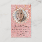 Carte photo de prière funéraire rose Gold (Devant)