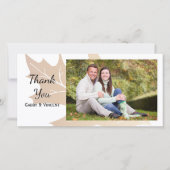 Carte photo de remerciement avec feuille de chêne (Devant)