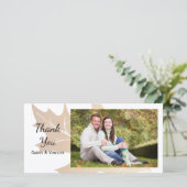 Carte photo de remerciement avec feuille de chêne (Debout devant)