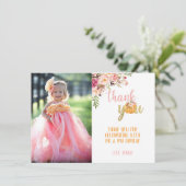 Carte Photo de Remerciement Citrouille - Fille Flo (Debout devant)