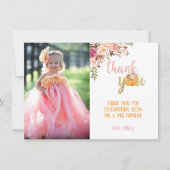 Carte Photo de Remerciement Citrouille - Fille Flo (Devant)