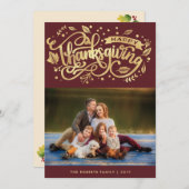 Carte photo de remerciement de l'écriture or moder (Devant / Derrière)