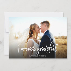 Carte Photo de remerciement de mariage élégant et éterne