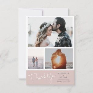 Carte photo de remerciement en collage pastel
