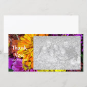 Carte photo de remerciement Fleurs de Zinnia de ja (Devant / Derrière)