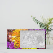 Carte photo de remerciement Fleurs de Zinnia de ja (Debout devant)