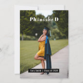 Carte Photo de remise de diplôme de doctorat personnalis (Devant)