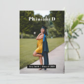 Carte Photo de remise de diplôme de doctorat personnalis (Debout devant)