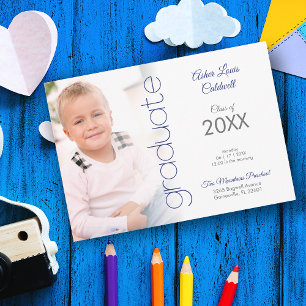 Carte Photo de remise de diplôme de pré-maternelle avec