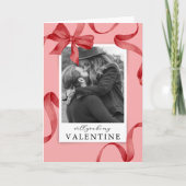 Carte Photo de ruban rouge, sois mon Valentin (Devant)