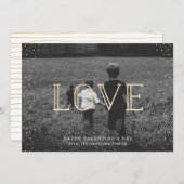 Carte photo de Saint-Valentin de l'amour | d'or (Devant / Derrière)