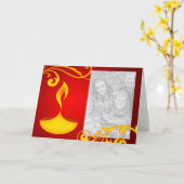 carte photo de salutations de diwali : belle (Fleur jaune)