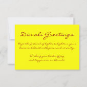 carte photo de salutations diwali : belle lumière (Dos)