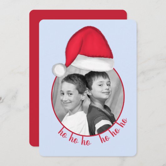 Carte photo de Santa Hat (Devant / Derrière)