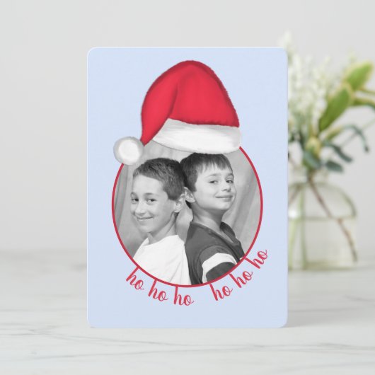 Carte photo de Santa Hat (Debout devant)