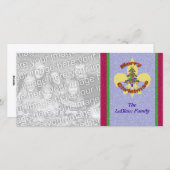 Carte photo de sapin de Noël Fleur de Lis (Devant / Derrière)