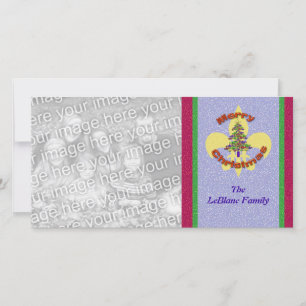 Carte photo de sapin de Noël Fleur de Lis