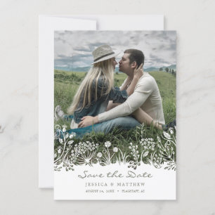 Carte photo de sauvegarde de date dans la prairie