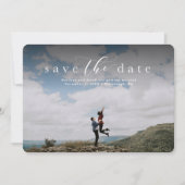 Carte photo de sauvegarde de date élégante script (Devant)